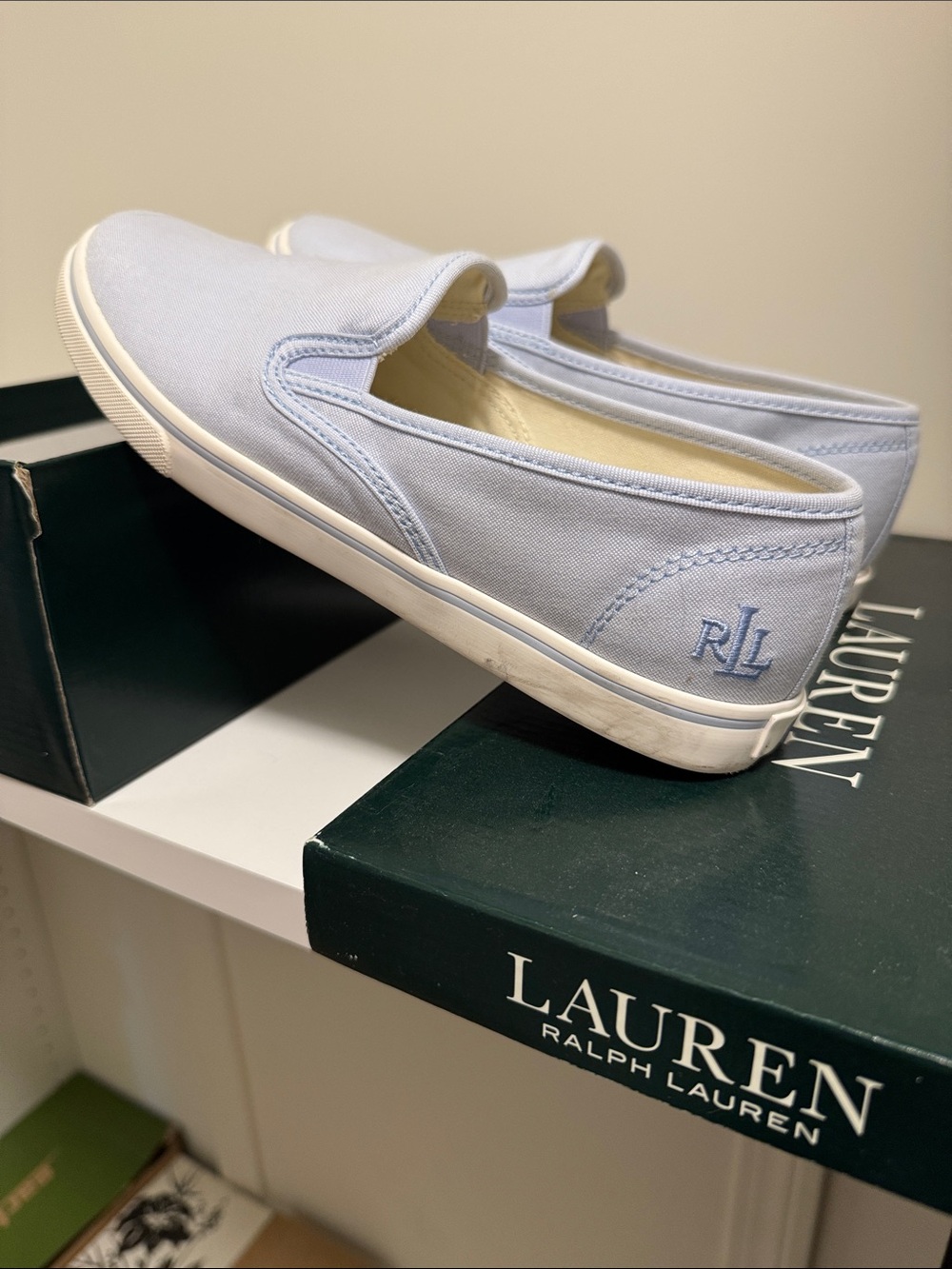 Ralph Lauren Light Blue Canvas Slip-Ons
